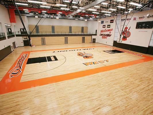 Lincolnway West High School Basketball Flooring