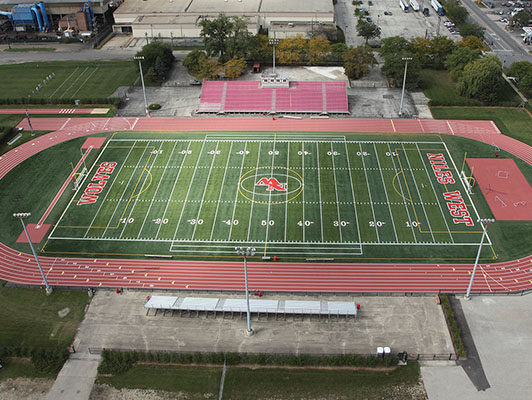 Niles West High School Football Field Artificial Turf