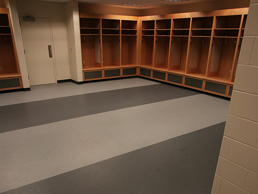 Locker Room Flooring - Huntington Center Arena