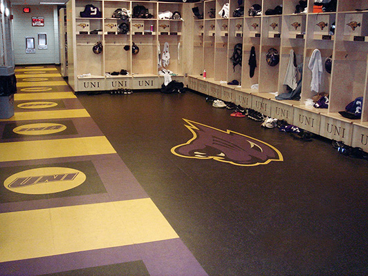 University Of Northern Iowa Locker Room Flooring