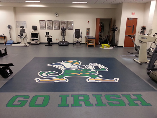 University Of Notre Dame Strength Training Flooring