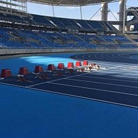 New Mondo Track At Olympic Stadium Is Installed