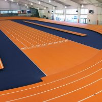 Clemson University Installed A Banked Indoor Track With Mondo Surface