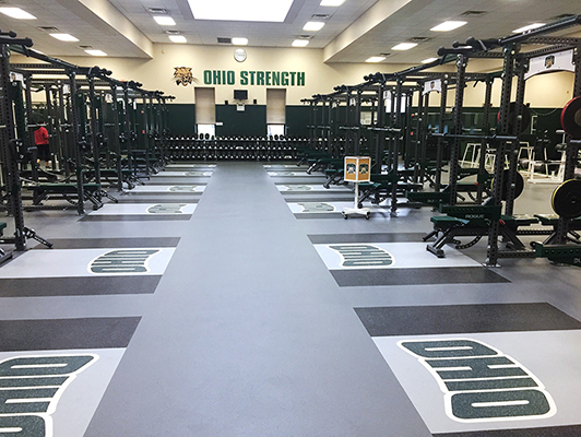 Ohio University Carin Strength Center Weight Room Flooring