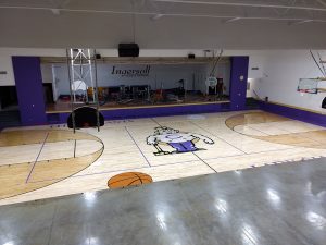 wood gym floor - Ingersoll Middle School