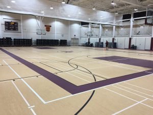 Loyola Academy gym flooring