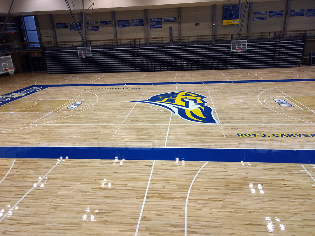 College gym flooring