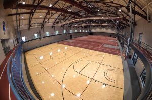 Earlham College gym flooring