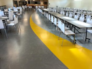 Antioch High School, CA. cafeteria rubber flooring