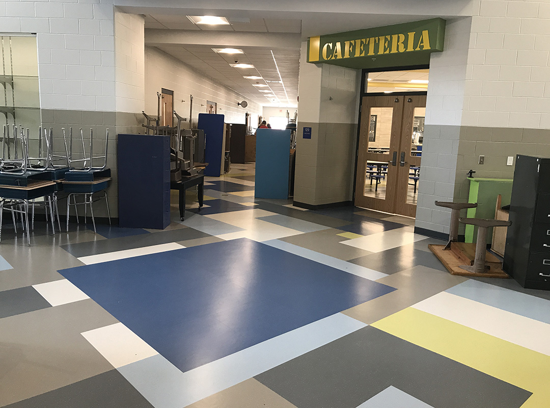 Toliver Elementary School - Cafeteria Rubber Flooring