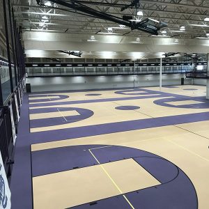 Bellevue Schools Lied Center gym flooring